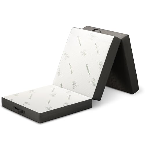 Cozzzi Trifold Foldable Mattress for Floor and Traveling with Removable Cover - Lightweight and Portable Foldable Mattress for Adults & Kids - Compact and Easy to Storage (75in x 25in x 4in)