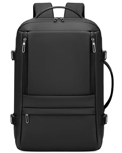 Rcrirth Carry On Travel Backpack for Airplanes | 40L Suitcase Backpack Luggage Business Weekender Bag - Expandable Travel Carry On Flight Approved for Men Women - Black
