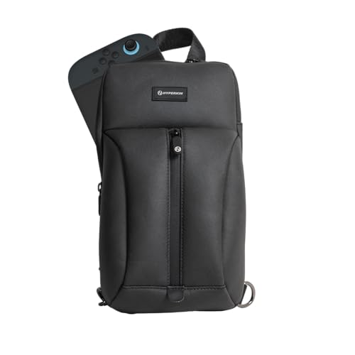 Let’s Game Anywhere “Bolt” Sling Bag for Nintendo Switch 2 Compact Travel Crossbody Case with Adjustable Strap, Console Joy Con 2 with Accessory Storage, Lightweight Portable Daypack for Gamers