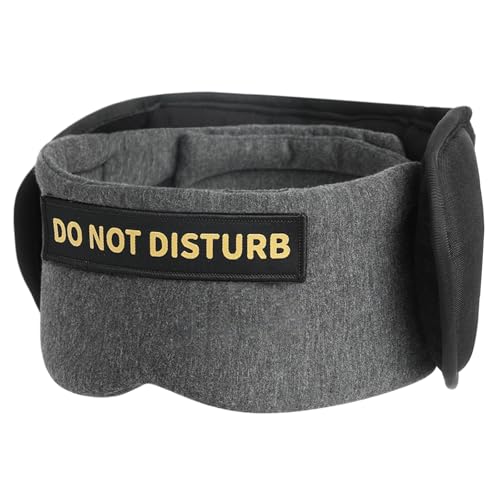 UGOBAY Travel Pillow, Airplane Neck Pillow with Eye Mask, Airplane Head Strap for Sleeping Long Haul Flights, 360 Support Head Holder Plane Travel Essentials, Stop Bobblehead(Grey)