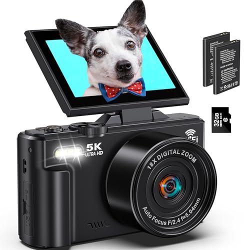 Digital Cameras for Photography 5K - 75MP Vlogging Camera for YouTube WiFi - UHD Autofocus Vlog Camera 3